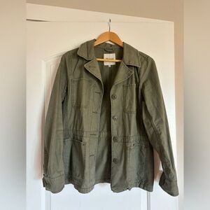 Madewell Fleet utility military jacket, adjustable waist size M. Olive green.